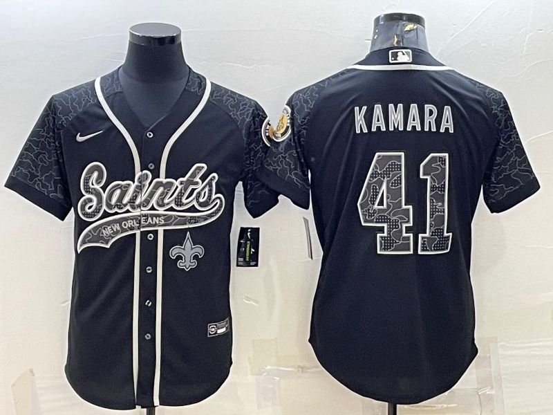 Men New Orleans Saints #41 Kamara Black Reflector 2022 Nike Co branded NFL Jerseys->baltimore ravens->NFL Jersey